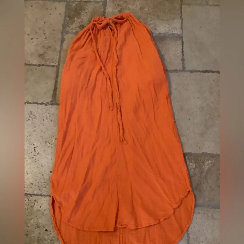 Old Navy Orange Maxi A-Line dress-SZ M PIT TO PIT 14” Length 44” Pockets M3